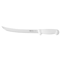 Victory Knives 250525115 - 2.5mm x 25cm Stainless Steel Curved Filleting Knife (White Plastic Handle)