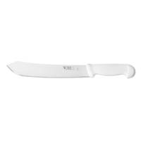 Victory Knives 260025111 - 2.5mm x 25cm Stainless Steel Bullnose Butchers Knife (White Plastic Handle)
