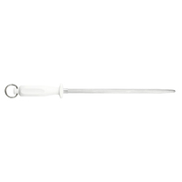 Victory Knives TI401 - 30cm Flugel Steel, Super Fine Grit (White Plastic Handle With Ring) 